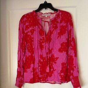 Sugarlips Pink and Red Floral Blouse